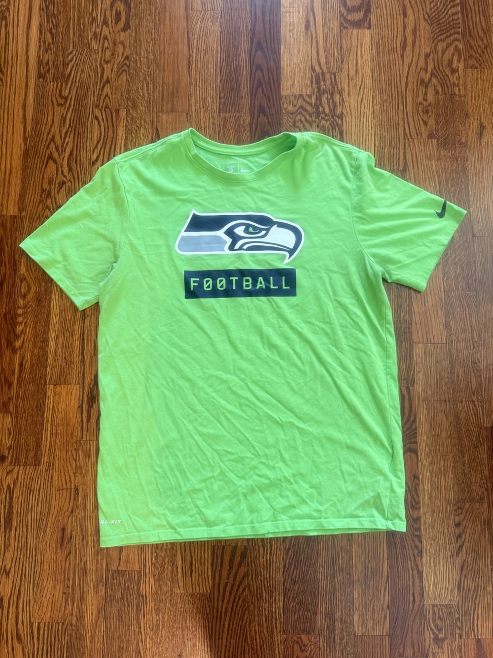 Nike Neon Green Seattle Seahawks Football T-Shirt
